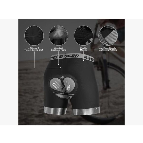 NEW Cycling Mens Bike Shorts 5D Padded Biking Riding Shorts Anti-Slip M - Picture 5 of 7